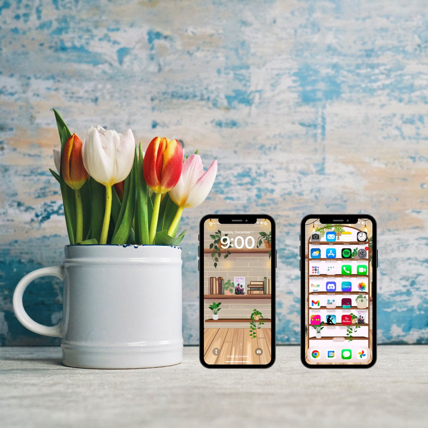 Phone Wallpaper homescreen and Lockscreen Bookshelves Histrom
